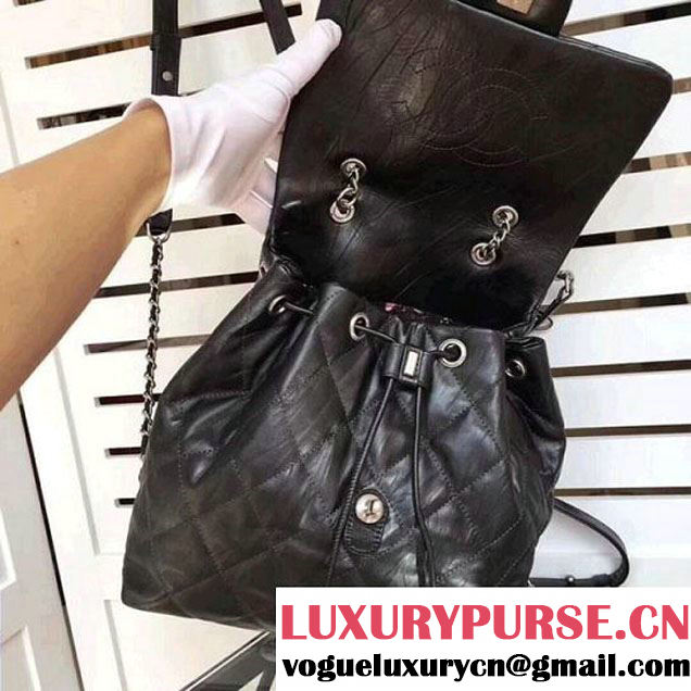 Chanel Iridescent Calfskin Backpack Bag Black F/W 2017 (ZMD-7122110 )