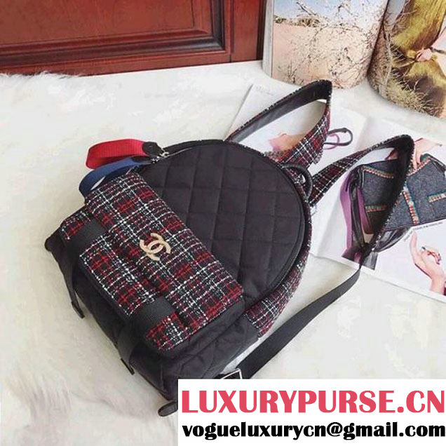 Chanel Tweed and Nylon Astronaut Essentials Small Backpack F/W 2017 (AV-7122103 )
