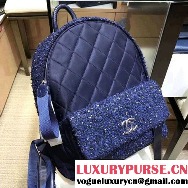 Chanel Glitter Tweed and Nylon Astronaut Essentials Backpack A91964 F/W 2017 (AV-7122102 )