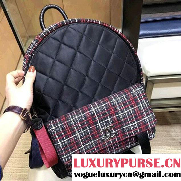 Chanel Tweed and Nylon Astronaut Essentials Backpack A91964 F/W 2017 (AV-7122101 )