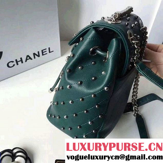 Chanel Lambskin Stud Wars Backpack Bag A91959 Green 2017 (KS-7121617 )