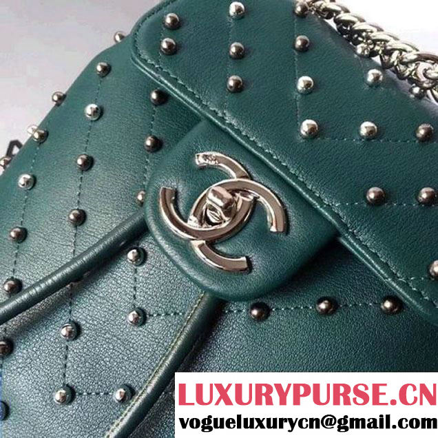 Chanel Lambskin Stud Wars Backpack Bag A91959 Green 2017 (KS-7121617 )
