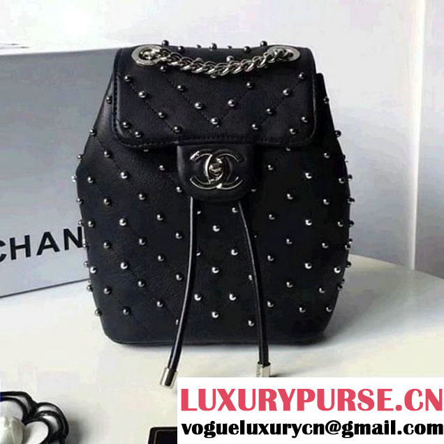 Chanel Lambskin Stud Wars Backpack Bag A91959 Black 2017 (KS-7121616 )