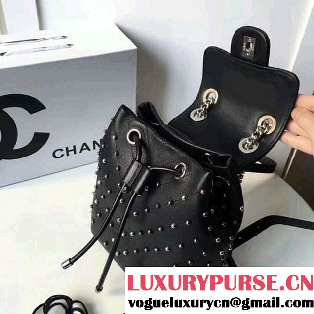 Chanel Lambskin Stud Wars Backpack Bag A91959 Black 2017 (KS-7121616 )