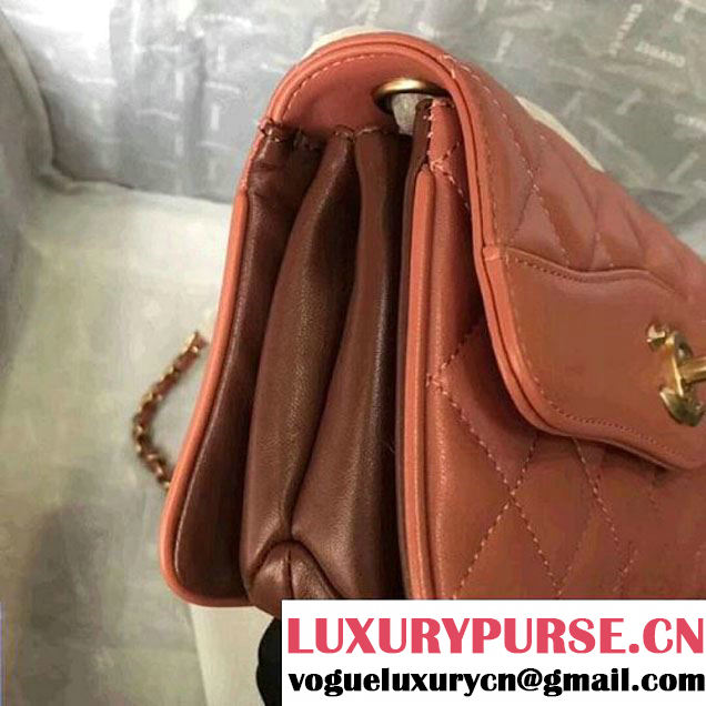 Chanel Rosewood Lambskin Medium Flap Bag A57027 Peach 2018  (MK-7122012 )