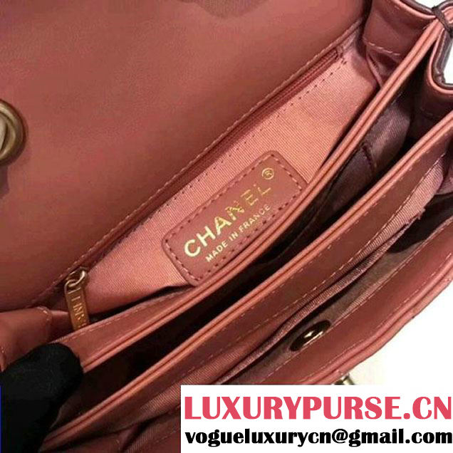 Chanel Rosewood Lambskin Medium Flap Bag A57027 Peach 2018  (MK-7122012 )