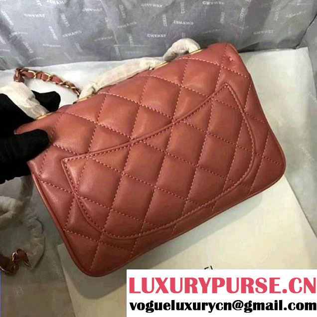 Chanel Rosewood Lambskin Medium Flap Bag A57027 Peach 2018  (MK-7122012 )