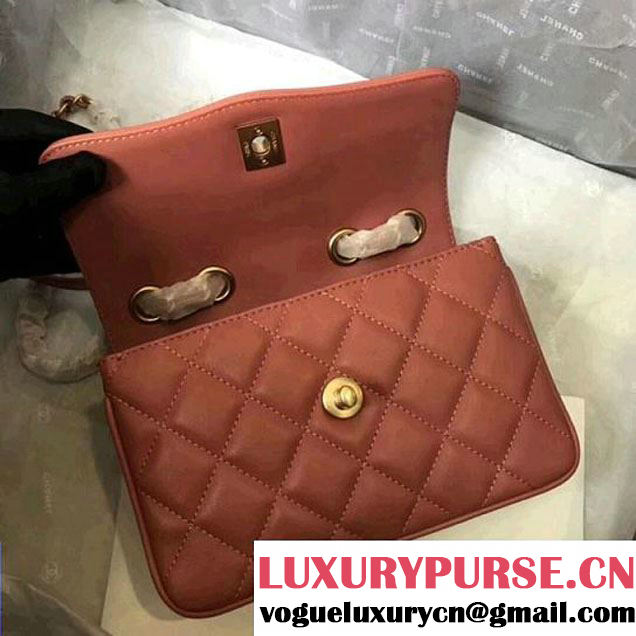 Chanel Rosewood Lambskin Medium Flap Bag A57027 Peach 2018  (MK-7122012 )