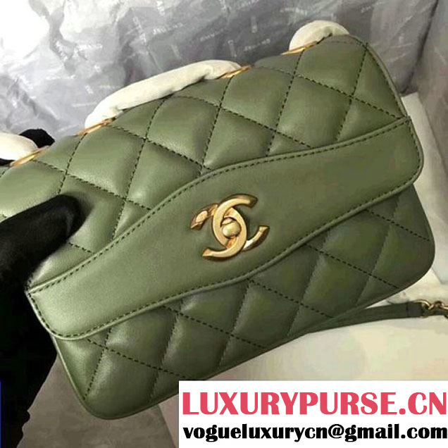 Chanel Rosewood Lambskin Medium Flap Bag A57027 Green 2018  (MK-7122011 )