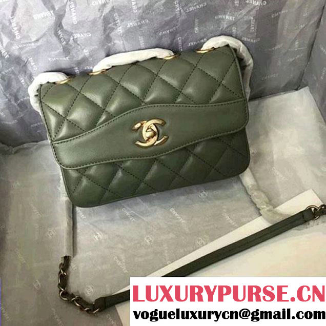Chanel Rosewood Lambskin Medium Flap Bag A57027 Green 2018  (MK-7122011 )