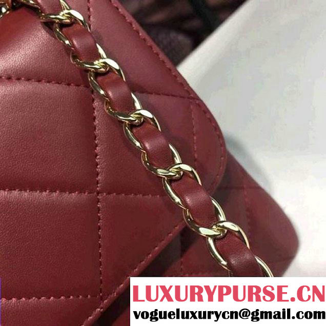 Chanel Small Trendy CC Flap Bag With Top Handle Burgundy 2017(Light Gold Hardware) (KS-7121620 )
