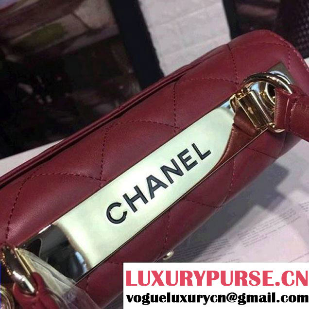 Chanel Small Trendy CC Flap Bag With Top Handle Burgundy 2017(Light Gold Hardware) (KS-7121620 )