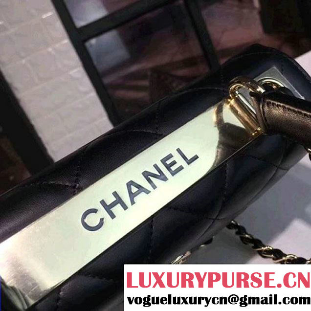 Chanel Small Trendy CC Flap Bag With Top Handle Black 2017(Light Gold Hardware) (KS-7121619 )