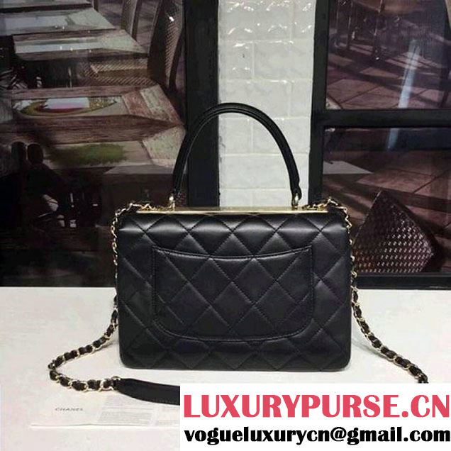Chanel Small Trendy CC Flap Bag With Top Handle Black 2017(Light Gold Hardware) (KS-7121619 )