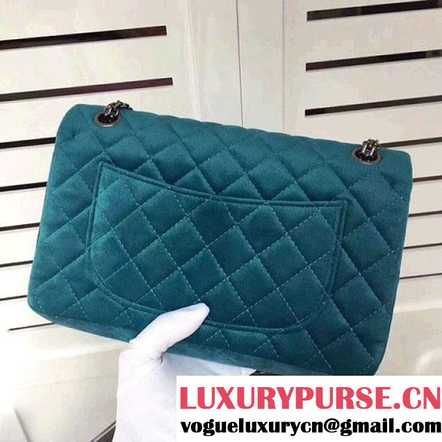 Chanel Velvet 2.55 Flap Bag Size 225 Turquoise 2017  (2A043-7122109 )