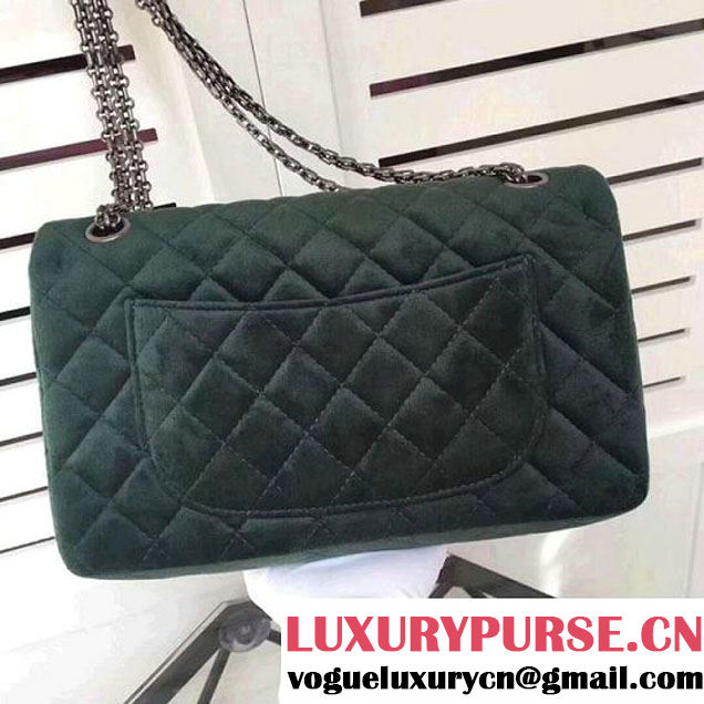 Chanel Velvet 2.55 Flap Bag Size 225 Green 2017(SH) (2A043-7122108 )