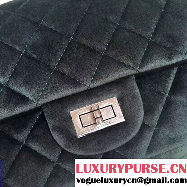 Chanel Velvet 2.55 Flap Bag Size 225 Green 2017(SH) (2A043-7122108 )