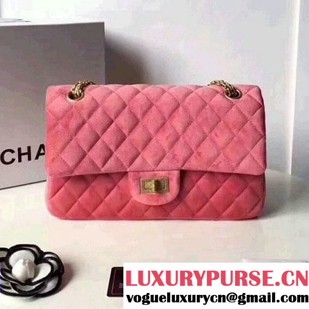 Chanel Velvet 2.55 Flap Bag Size 225 Peach 2017(GH) (2A043-7122107 )