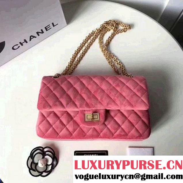 Chanel Velvet 2.55 Flap Bag Size 225 Peach 2017(GH) (2A043-7122107 )