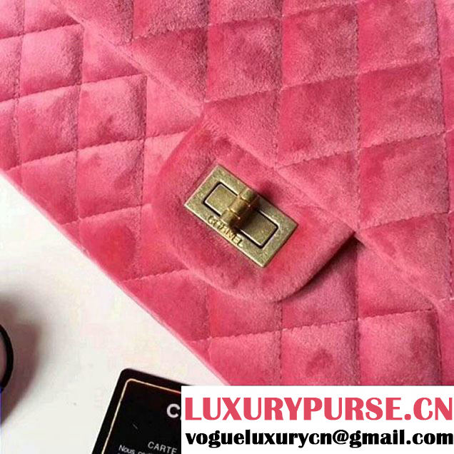 Chanel Velvet 2.55 Flap Bag Size 225 Peach 2017(GH) (2A043-7122107 )