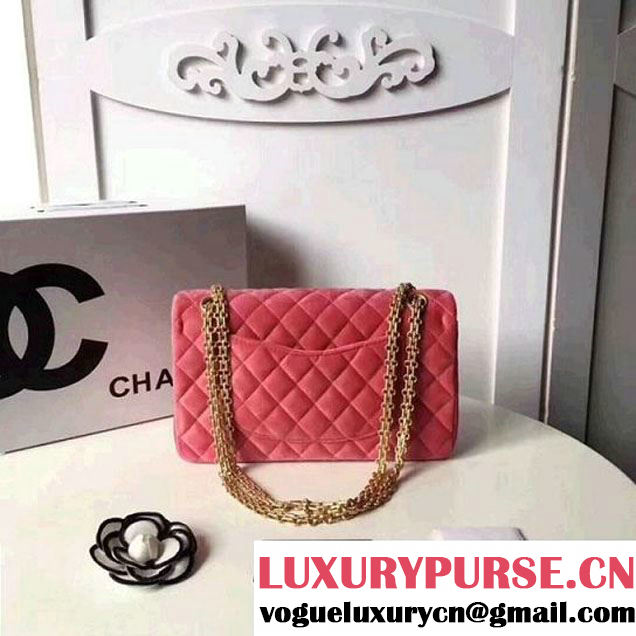 Chanel Velvet 2.55 Flap Bag Size 225 Peach 2017(GH) (2A043-7122107 )