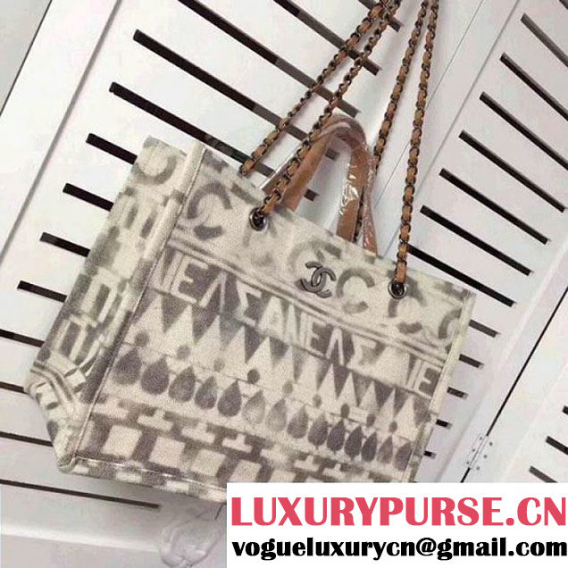 Chanel Iliad Printed Toile Small Shopping Bag A91746 2018 (2A043-712217 )