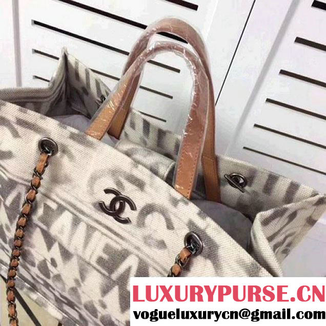 Chanel Iliad Printed Toile Small Shopping Bag A91746 2018 (2A043-712217 )