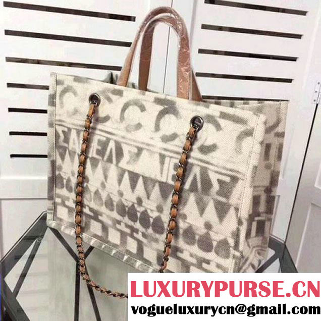 Chanel Iliad Printed Toile Small Shopping Bag A91746 2018 (2A043-712217 )