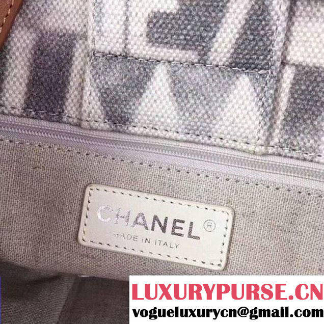 Chanel Iliad Printed Toile Large Shopping Bag A91746 2018 (2A043-7122116 )