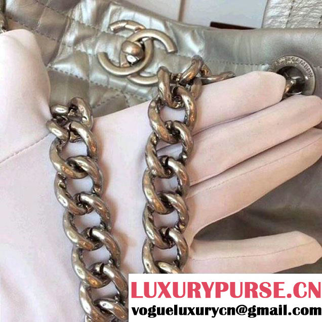 Chanel Iridescent Shopping Tote Bag Silver F/W 2017 (2A043-7122115 )