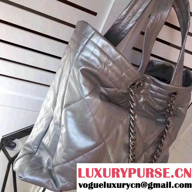 Chanel Iridescent Shopping Tote Bag Silver F/W 2017 (2A043-7122115 )