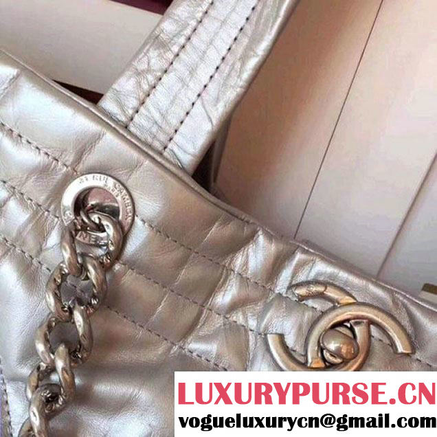 Chanel Iridescent Shopping Tote Bag Silver F/W 2017 (2A043-7122115 )
