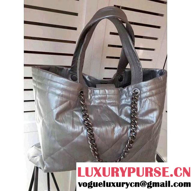 Chanel Iridescent Shopping Tote Bag Silver F/W 2017 (2A043-7122115 )