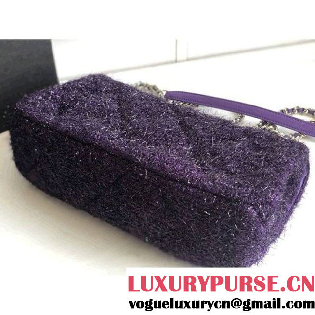 Chanel Knit Pluto Glitter Medium Flap Bag A91984 Purple F/W 2017 (ZMD-7122124 )