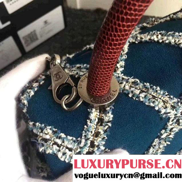 Chanel Tweed & Suede Coco Handle Small Bag Cyan 2018 (ZMD-8010203 )
