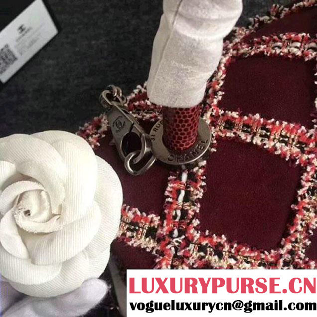 Chanel Tweed & Suede Coco Handle Small Bag Red 2018 (ZMD-8010202 )