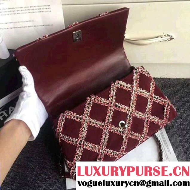 Chanel Tweed & Suede Coco Handle Small Bag Red 2018 (ZMD-8010202 )