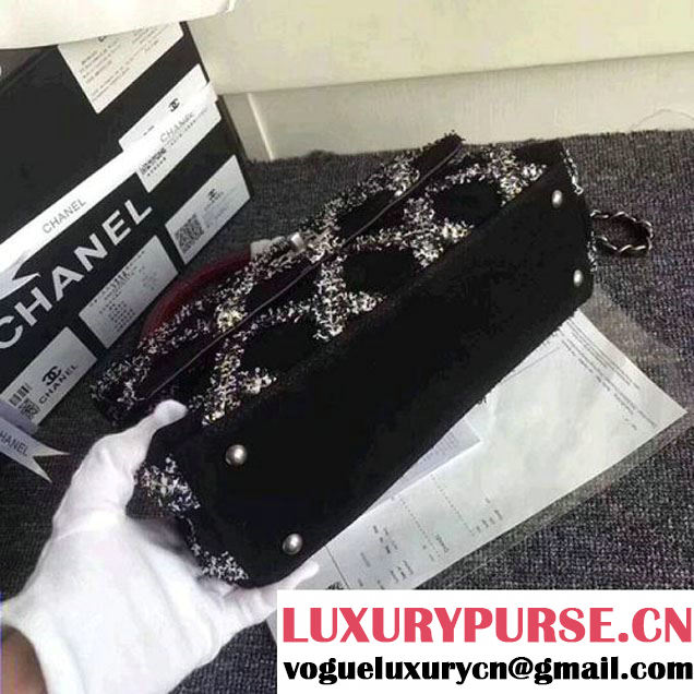 Chanel Tweed & Suede Coco Handle Small Bag Black 2018 (ZMD-8010201 )