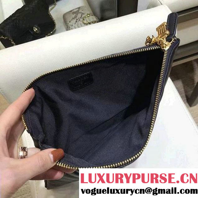 Chanel Lambskin Pouch With Charms A82545 Black 2018 (AV-8010233 )