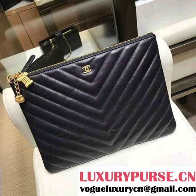 Chanel Lambskin Pouch With Charms A82545 Black 2018 (AV-8010233 )