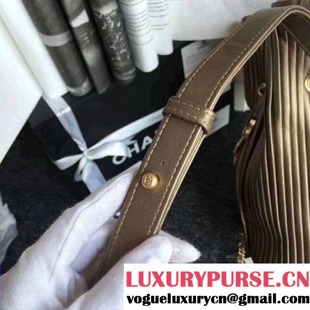 Chanel Calfskin Coco Pleats Small Backpack Bag A57145 Gold 2018  (ZMD-8010217 )