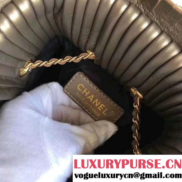 Chanel Calfskin Coco Pleats Small Backpack Bag A57145 Gold 2018  (ZMD-8010217 )