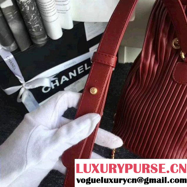Chanel Calfskin Coco Pleats Small Backpack Bag A57145 Red 2018  (ZMD-8010216 )