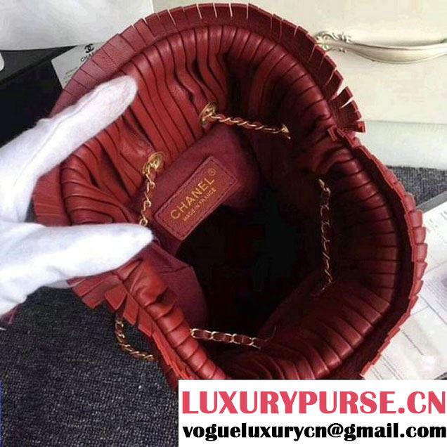 Chanel Calfskin Coco Pleats Small Backpack Bag A57145 Red 2018  (ZMD-8010216 )
