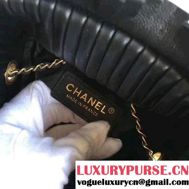 Chanel Calfskin Coco Pleats Small Backpack Bag A57145 Black 2018  (ZMD-8010215 )