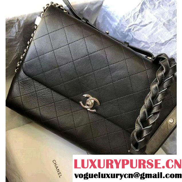 Chanel Black Calfskin Braided with Style Large Flap Bag A57117 2018 (MK-8010218 )
