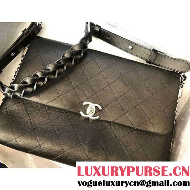 Chanel Black Calfskin Braided with Style Large Flap Bag A57117 2018 (MK-8010218 )
