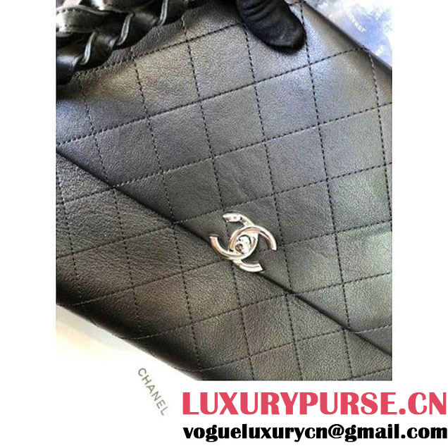 Chanel Black Calfskin Braided with Style Large Flap Bag A57117 2018 (MK-8010218 )