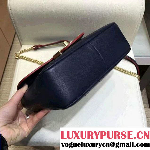 Chanel Grained Calfskin Archi Chic Flap Bag A57217 Navy Blue 2018 (AV-8010212 )