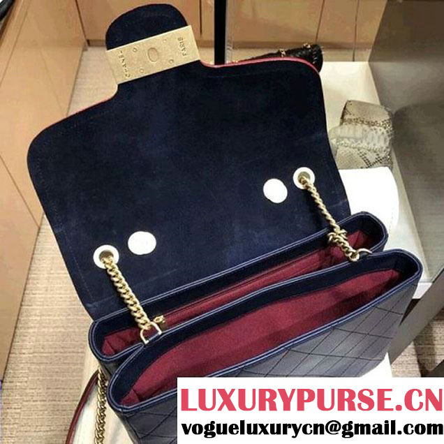 Chanel Grained Calfskin Medium Archi Chic Flap Bag Navy 2018 (AV-8010211 )